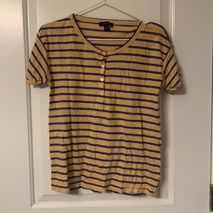 J crew cotton linen Henley t shirt